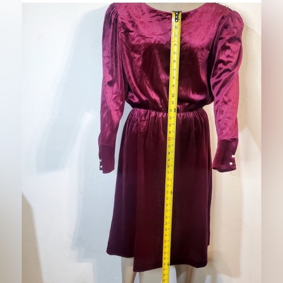 Vintage 70s 80s J.M. II Womens Size 8  Purple Velour Holiday Long Sleeve - Picture 10 of 12